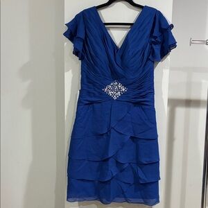 JJS House Royal Blue NWT Elegant Blue Ruffled Dress